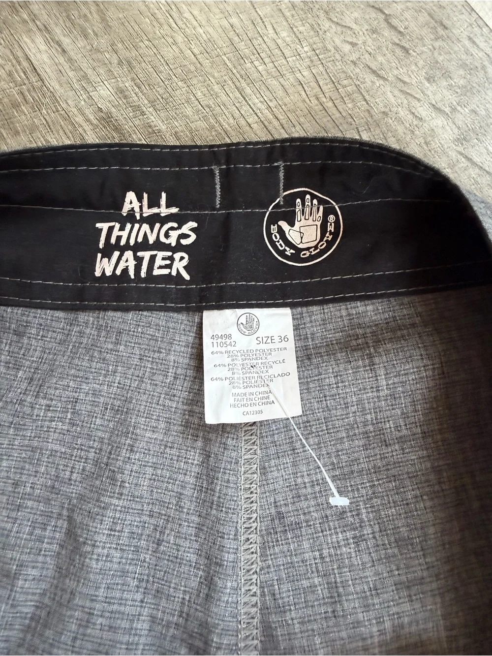 Men's Gray Board Shorts with Drawstring